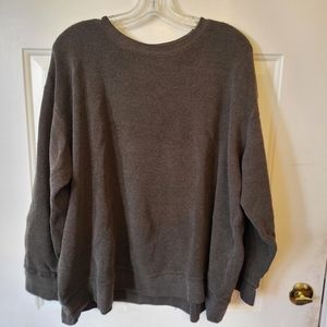 Men's Heavy Duty 100% Cotton Waffle Long Sleeve Shirt, Olive/Brown Size 3xl